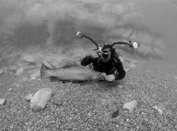 Mark with Hookie,Capernwray.10.5mm. by Derek Haslam 